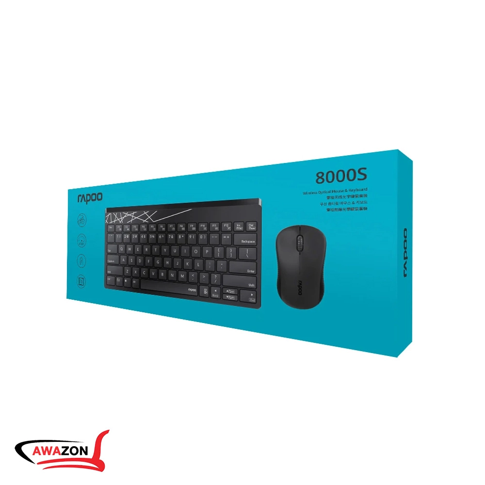 Keyboard and Mouse Wireless RAPOO 8000S